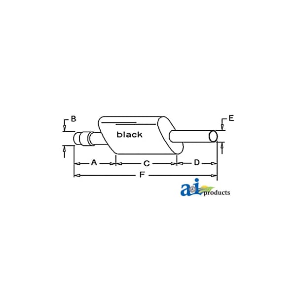 Muffler (2-1/4" Inlet) 39" x9" x5.5"